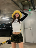 Daiiibabyyy  Ins Bright Yellow Imitation Mink Fur Bucket Hats Women Winter Fluffy Plush Basin Caps Female Advanced Warm Sun Panama Korea New