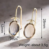 Daiiibabyyy  Huitan Women Drop Earrings Oval Shaped Luxury Gold Color Wedding Party Gentle Accessories Versatile Fashion Daily Lady Jewelry