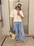 Daiiibabyyy  Fashion Cotton Hip-hop Lantern Pants Spring and Summer Women Simple Solid Loose Soft Breathable Casual Street Dance Harem Pants