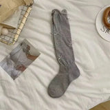 DAIIIBABYYY  -  2pairs Lolita Bow Black White Socks JK Japanese Style Bandage Bowknot Kawaii Sock Women Sweet Girls Cute Cotton Long Socks Sox