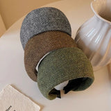 Daiiibabyyy  Vintage Wide Headband Women Thick Wool Hairband Fashionable Hair Accessories Stylish Hairband Chic Wide Headband for Women