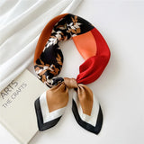 DAIIIBABYYY  -  New Silk Square Scarf Women Luxury Floral Print Kerchief Soft Satin Hairband Hands Bag Ribbon Foulard Hijab Neckerchief Headband