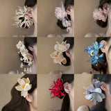 DAIIIBABYYY  -  Sweety Bohemia Hair Claw For Women Rhinestones Butterfly Flower Tassel Shark Gripper Summer Fairy Gauze Flower Hair Clip Hairpin