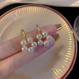 DAIIIBABYYY  -   New Simple Daisy Flower Pendant Hoop Earrings for Women Korean Sweet Cute Hanging Earrings Girl Wedding Party Jewelry Gifts