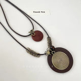 Daiiibabyyy  Feather Star Oval Pendant Necklaces for Women New Holiday Retro Personality Trendy Clavicle Chain Light Luxury High-end Jewelry