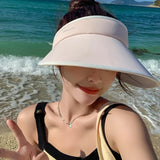 Daiiibabyyy Summer Sun Hats For Women Visor UV Protection Top Empty Caps Outdoor Beach Sports Tennis Golf Running Sunscreen Cap For Lady Hat