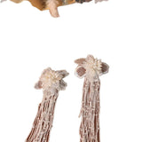 Daiiibabyyy  New bridal headgear handmade beaded headband French retro flower fringed hairpin personalized versatile  accessories
