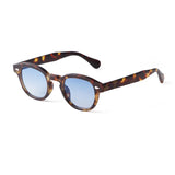 Daiiibabyyy  Vintage Fashion Shell Round Sunglasses Women Men Brand Design Retro Rivet Yellow Blue Lens Square Sun Glasses Female UV400