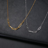 DAIIIBABYYY  -  Stainless Steel Paper Clip Link Chain Necklace for Women Gold Color Trendy Jewelry on The Neck New In Birthday Gift