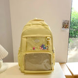 Daiiibabyyy  Cute Girl Small Appetite Transparent Ita Bag Female Korean All-match Students' Daily Using Large-capacity Shoulder Bags