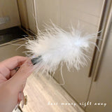 Daiiibabyyy  2Imitation White Swan Feather Hair Clips Elegant Ballet Headwear Bride Hair Accessories Sweet Princess Hairclips for Women Girls