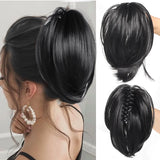 Daiiibabyyy  Synthetic Messy Bun Hair Piece Scrunchies for Women Straight Chignon Ponytail Clip in Hair Extensions Tousled Updo
