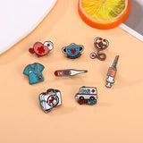 Daiiibabyyy  Cartoon Cute Brooches for Nurses Doctors Metal Cute Heart Funny Decorative Pin Hospital Theme Brooches Fashion Jewelry