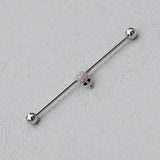 DAIIIBABYYY  -  1PC Industrial Piercing Barbells Jewelry Stainless Steel CZ Heart Ball Pearl Cartilage Helix Earring Body Piercing for Women Men