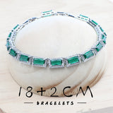 Daiiibabyyy Green Zircon 925 Silver Jewelry Sets Bridal Earrings Rings Pendant Necklace Stone Bracelets Set For Women
