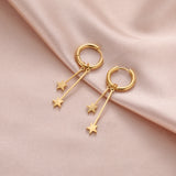 DAIIIBABYYY  -  Love Star Pendant Stainless Steel Earrings for Women's Girls Fashion Sweet Romantic Valentine's Day Gifts Jewelry Gifts