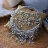 Daiiibabyyy  Fashion Rhinestone Hair Band Headgear High Sense Rear Area Bridal Wedding Hair Accessories