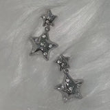 Daiiibabyyy -  Korean Punk Crystal Star Stud Earrings Shiny Egirl Fashion DIY Earrings for Women Cool Jewelry Y2K Accessories Scary Earrings
