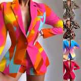 DAIIIBABYYY  -  Autumn and Winter European and American Fashion Leopard Print Casual Shorts Suit Women