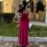 Daiiibabyyy High Quality Hot Selling Women Clothing 2024 Products Fashionable Elegant Sexy Backless Suspenders Solid Color Dresses Wholesale