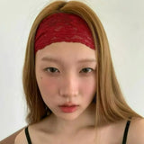 Daiiibabyyy  Sweet Wide Lace Hair Band Girls Hollow Lace Elastic Headwrap Hair Accessories Women Fashion Hollow Wide Headwear Hair Hoop