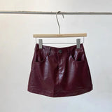 DAIIIBABYYY  -  Sweet Hot Girl PU Wrapped Hip Mini Skirt for Women's Autumn and Winter High Waisted Short Skirt Fashion Female Clothes