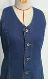 Daiiibabyyy  Summer Woman Denim Dress Cotton V Neck Jeans Dress High Waist Short Denim Dresses Mini Tie Back Jean Dress Front Buttons