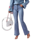 DAIIIBABYYY  -  Summer New European and American Micro-La Jeans Fashion Temperament Commuter Casual Long Jeans