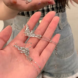 DAIIIBABYYY  -  Personality Elf Butterfly Wing Long Tassel Clip Earring for Women Charm Fake Piercing Ear Cuff Hanging Earring Y2K Jewelry Gift