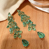 DAIIIBABYYY  -  Luxury AAA Marquise Cut Cubic Zircon Big Long Dangle Earring For Women Fashion Leaf Bridal Wedding Jewelry Accessory