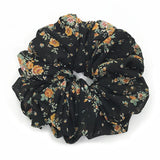 DAIIIBABYYY  -  Large Hair Band Elastic Chiffon Scrunchies Floral Print Malaysian Bunch Hair Tie Oversized Volumizing Malaysian Rubber Band