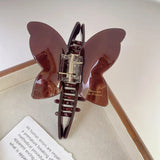 Daiiibabyyy  Vintage Acetate Butterfly Hair Claw for Women Fashion Large Marble Texture Butterfly Shark Crab Hair Clip Hair Accessories