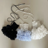 DAIIIBABYYY  -  Women Lolita Jk Lace Bow Lace-up Calf Socks Fingerless Gloves Leg Socks Ballet Strap Y2K Sleeve Set JK Clothing Accessories