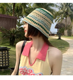 Daiiibabyyy Japanese Knit Summer Outdoor Women Girls Fashion Designer Bucket Street Outdoor Cap
