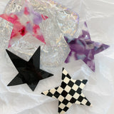 Daiiibabyyy  Women Hair Clips Hair Accessoires Barrettes Headbands Headwear Hairpins Tools Black Star Hairpins for Sweet Girls Korean Fashion