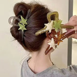 Daiiibabyyy  1pc Sweet Star Catching Charm Hair Clip, Back of Head Disc Hair Clip, Shark Clip, Simple Hair Accessories Hair Clip