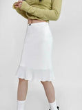 DAIIIBABYYY  -  Summer New Polka Dot Butterfly Knot Color Block A- Line Midi Skirt Fish Tail Short Skirt Women's Hot Girl Half-length Skirt