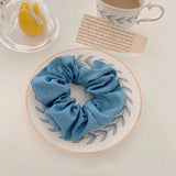 DAIIIBABYYY  -  2024 Girls Floral New Double Strand High Elastic Hair Bands Korean Purple Plaid Scrunchies Hair Ropes Flower Ponytail Holder