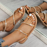 DAIIIBABYYY  -  Women's Sandals New Plus Size Summer flat With Fashion Lady  rhinestone style Shoes