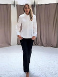 Daiiibabyyy  Lapel Waist Cinching Ruffle Shirt Women Elegant Turn-down Collar Long Sleeve Button Slim Blouse Top Spring Chic Ladies Partywear