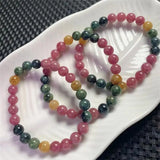 DAIIIBABYYY  -  7.8MM Natural Tourmaline  Bracelet String Charms Handmade Fortune Energy Bangle Mineral Woman Amulet Jewelry Gift 1PCS