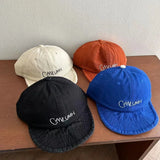 DAIIIBABYY  -  2024 Japanese Retro Short-brimmed Baseball Caps for Men Fashion Letter Embroidery Soft Top Niche Harajuku Style Women's Hats