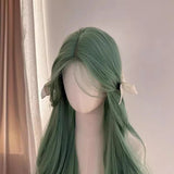 Daiiibabyyy  24inch Green Women Wig Cosplay Wig Hair Extensions Synthetic Natural Wavy Hair Green Hairpiece for Women St.Patrick Cosplay Use