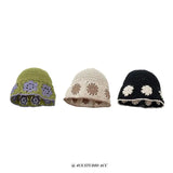 Daiiibabyyy  Crochet Floral Panama Fisherman Bucket Hat Women's Spring Summer Sun Protection Outdoor Travel Breathable Foldable
