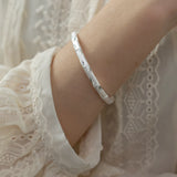 Daiiibabyyy 925 Sterling Silver Bamboo Frosted Bracelet for Women Temperament Retro  Jewelry Birthday Gift Wholesale