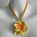 DAIIIBABYYY  -  New Colorful Enamel Drop Glaze Flower Necklace For Women Lace-up Necklace Personality Romantic Jewelry