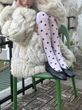 Daiiibabyyy  American Hot Girl  Y2K Polka Dot Thigh Socks Hot Selling Print Over The Knee Sweet Cute Stockings Spring Skirt Thigh Socks Women