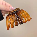 Daiiibabyyy  2Pcs Tortoise Shell Large Plastic Hair Claw Clips, Non-slip Strong Hold Hair Clamps, Retro Hair Accessories for Thick Hair
