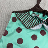 Daiiibabyyy  Polka Dot Sling American Vintage Tees Panelled Stripe Ruffles Patchwork Tanks Slim Y2K Goth Spice Girls Casual Moda Tops