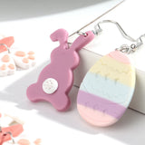 Daiiibabyyy  Cute Easter Egg Rabbit Carrot Dangle Earrings for Women Girls Lovely Polymer Clay Cartoon Animals Earring Festive Party Jewelry